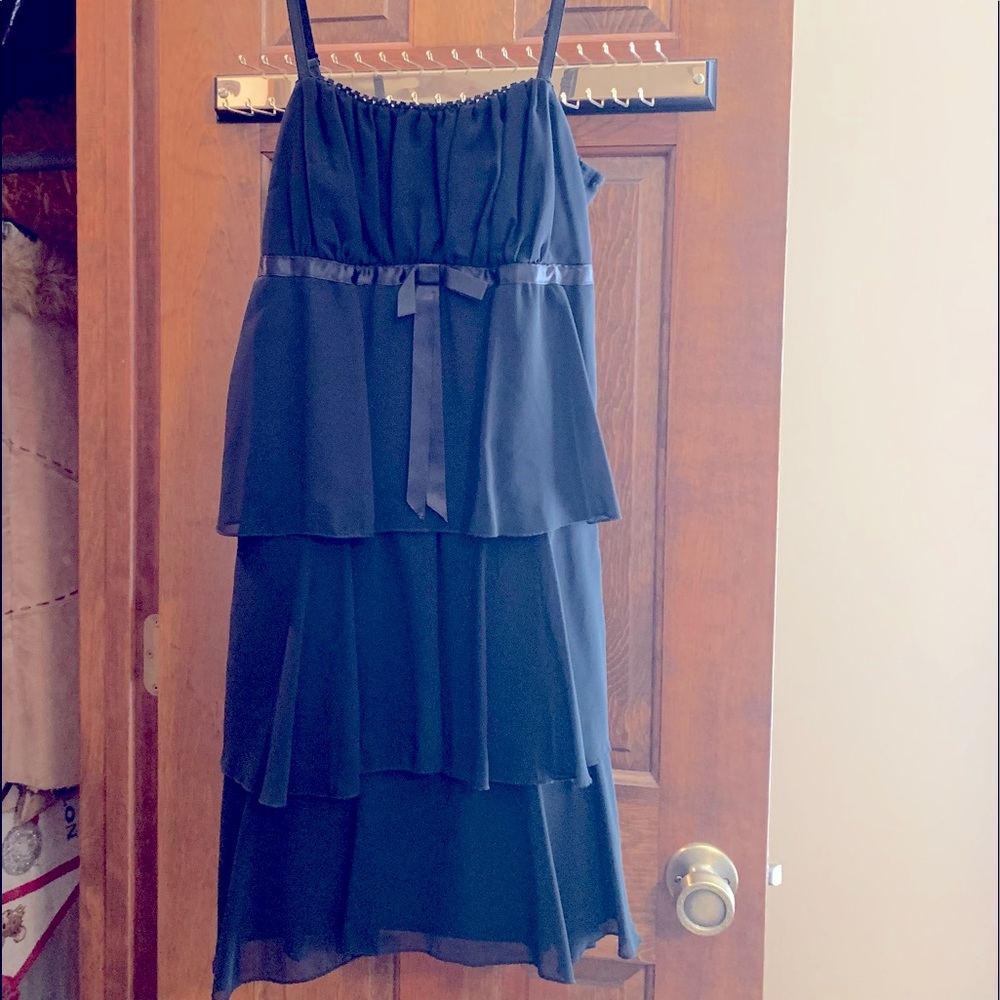 Chiffon Layered Black Dress Size 7